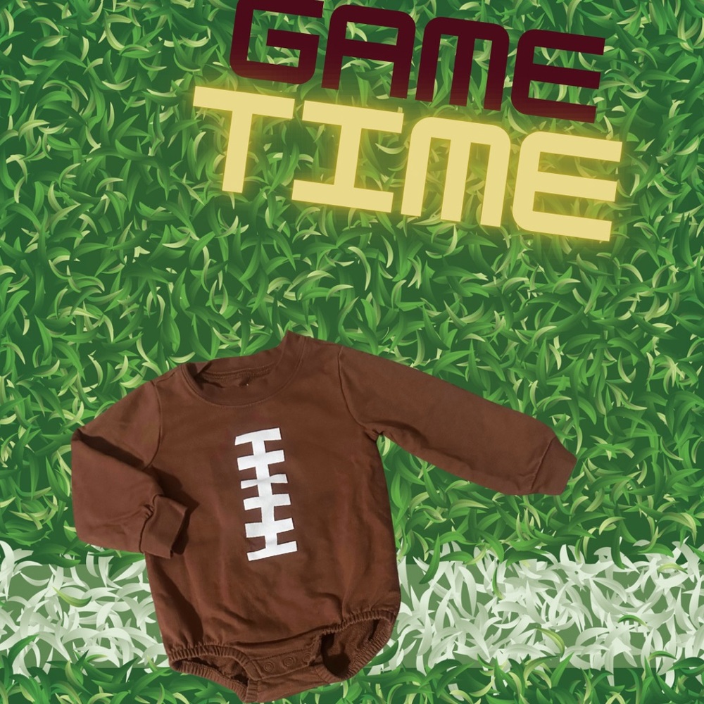 Brown Football Onesie
